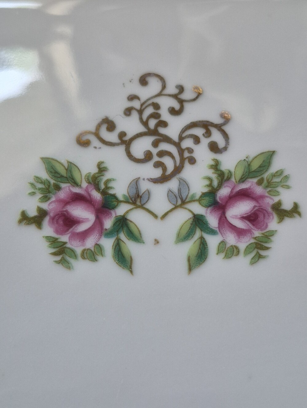 Floral I.W. Rice Company Pink Rose Gold-Accented Porcelain Dresser Tray - Picture 4 of 10